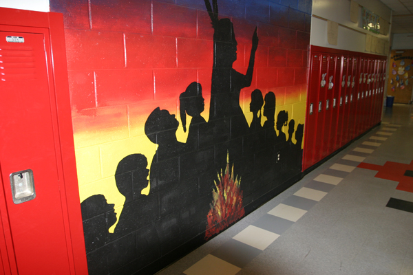 Mural inside the Nah Tah Wahsh Public School Academy in the Hannahville Indian Community.